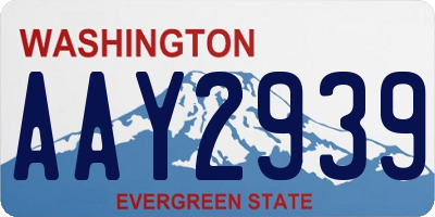 WA license plate AAY2939