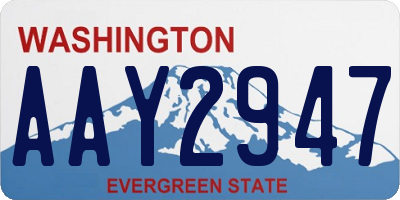 WA license plate AAY2947