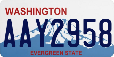 WA license plate AAY2958