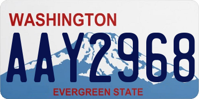 WA license plate AAY2968