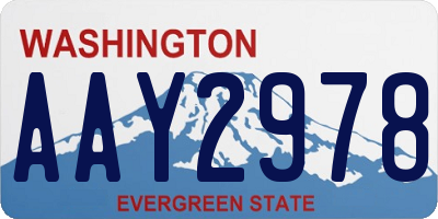 WA license plate AAY2978