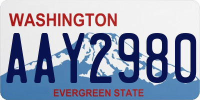 WA license plate AAY2980
