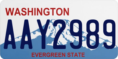 WA license plate AAY2989