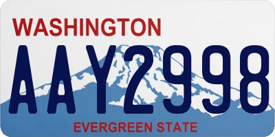 WA license plate AAY2998