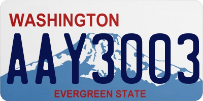 WA license plate AAY3003