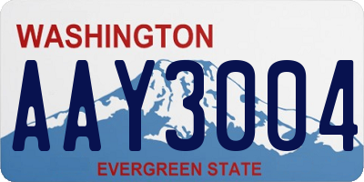 WA license plate AAY3004