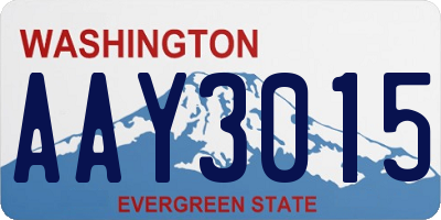 WA license plate AAY3015