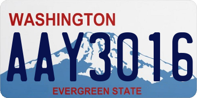 WA license plate AAY3016