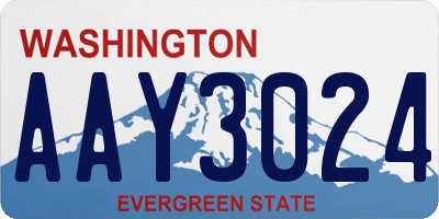 WA license plate AAY3024