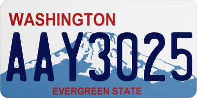 WA license plate AAY3025