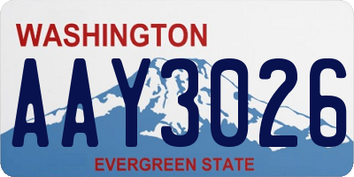 WA license plate AAY3026