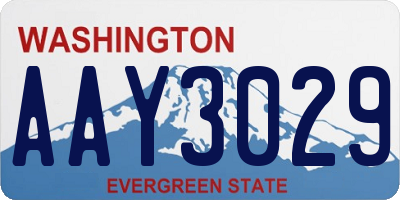 WA license plate AAY3029
