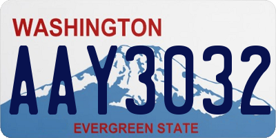 WA license plate AAY3032