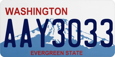 WA license plate AAY3033