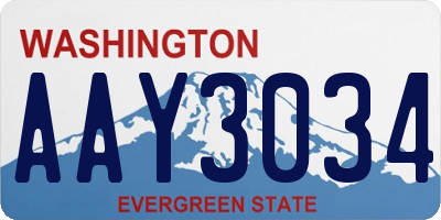 WA license plate AAY3034