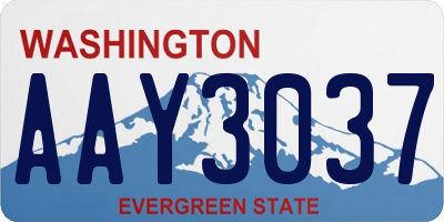 WA license plate AAY3037