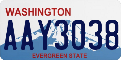 WA license plate AAY3038