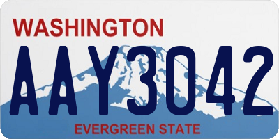WA license plate AAY3042