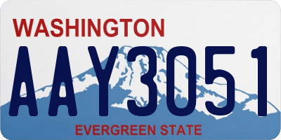 WA license plate AAY3051