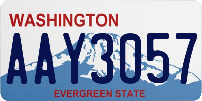 WA license plate AAY3057