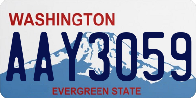 WA license plate AAY3059