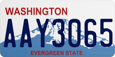 WA license plate AAY3065