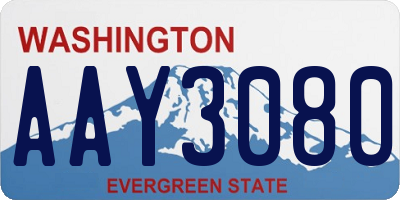 WA license plate AAY3080