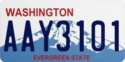WA license plate AAY3101