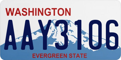 WA license plate AAY3106