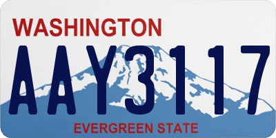 WA license plate AAY3117