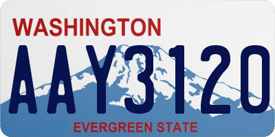 WA license plate AAY3120