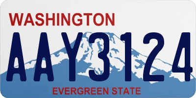 WA license plate AAY3124