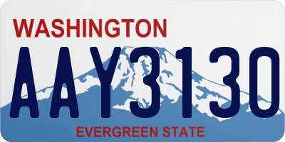 WA license plate AAY3130