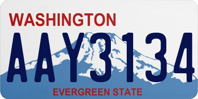 WA license plate AAY3134