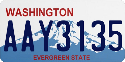 WA license plate AAY3135