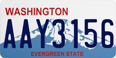 WA license plate AAY3156