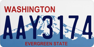 WA license plate AAY3174