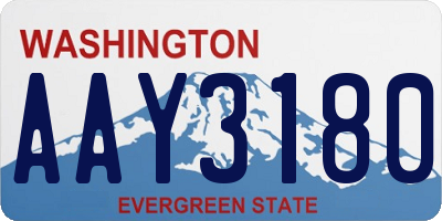 WA license plate AAY3180