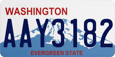 WA license plate AAY3182