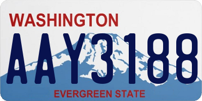 WA license plate AAY3188