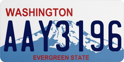 WA license plate AAY3196