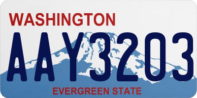 WA license plate AAY3203