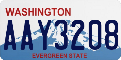 WA license plate AAY3208
