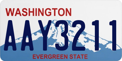 WA license plate AAY3211