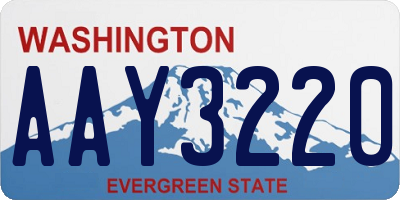 WA license plate AAY3220