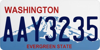 WA license plate AAY3235