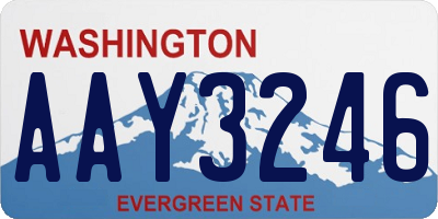WA license plate AAY3246