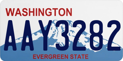 WA license plate AAY3282