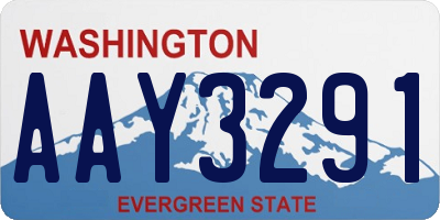 WA license plate AAY3291