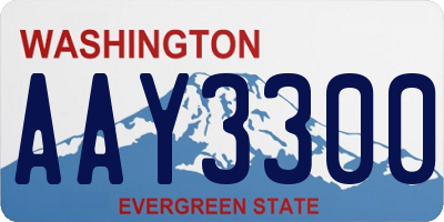 WA license plate AAY3300
